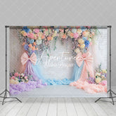 Aperturee - Aperturee Elegant Floral Garland Spring Photography Backdrop